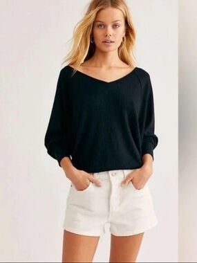 Free People Santa Clara Thermal in Black